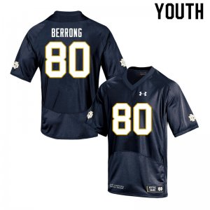 Notre Dame Fighting Irish Youth Cane Berrong #80 Navy Under Armour Authentic Stitched College NCAA Football Jersey HHF3299VC
